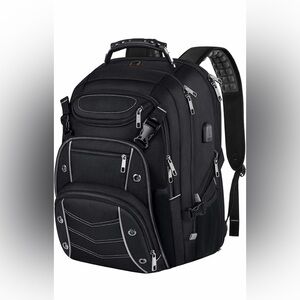 Men's Black Travel Backpack - Durable Everyday Pack